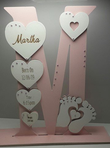 Standing Initial - Footprints & Hearts (Girl) - Image 12