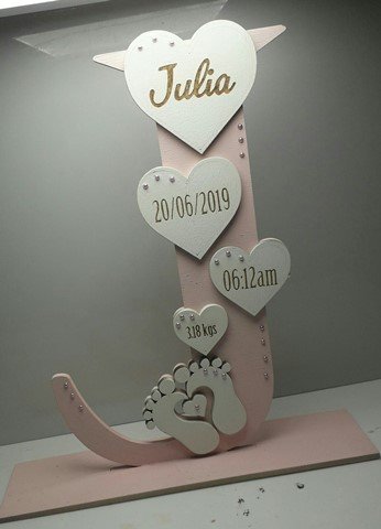 Standing Initial - Footprints & Hearts (Girl) - Image 13