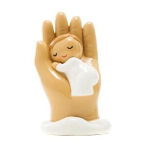 Guardian Angel with baby in hand (white clothes)