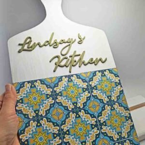 Wooden kitchen board and table holder - 21x41x1.2cm