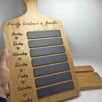 Wooden kitchen board and table holder with Chalk board - 21x41x1.2cm