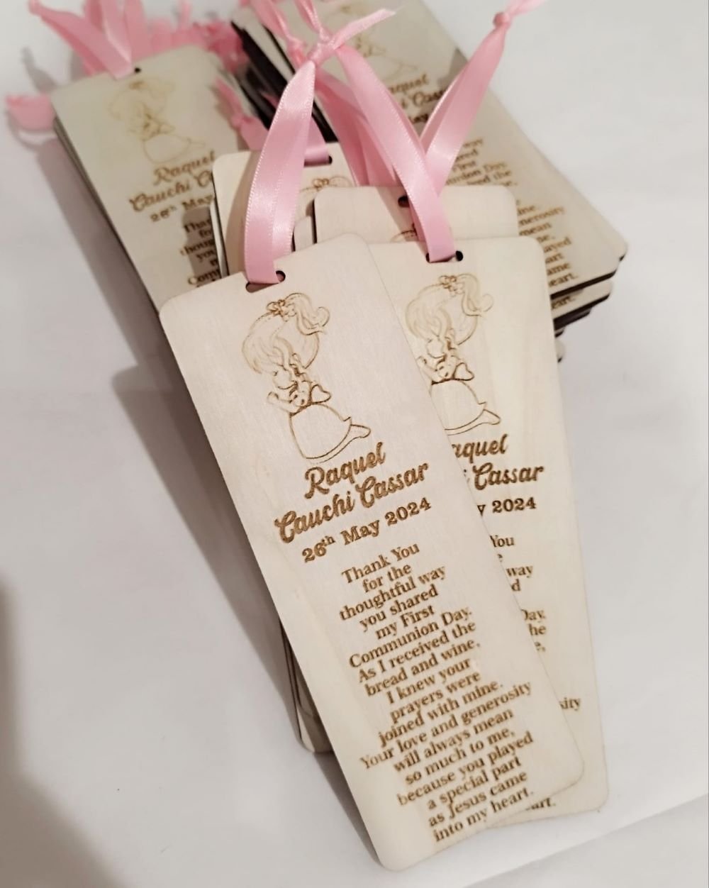 First Holy Communion - Wood Souvenir Bookmark - 14.7x5.5cm - Image 2
