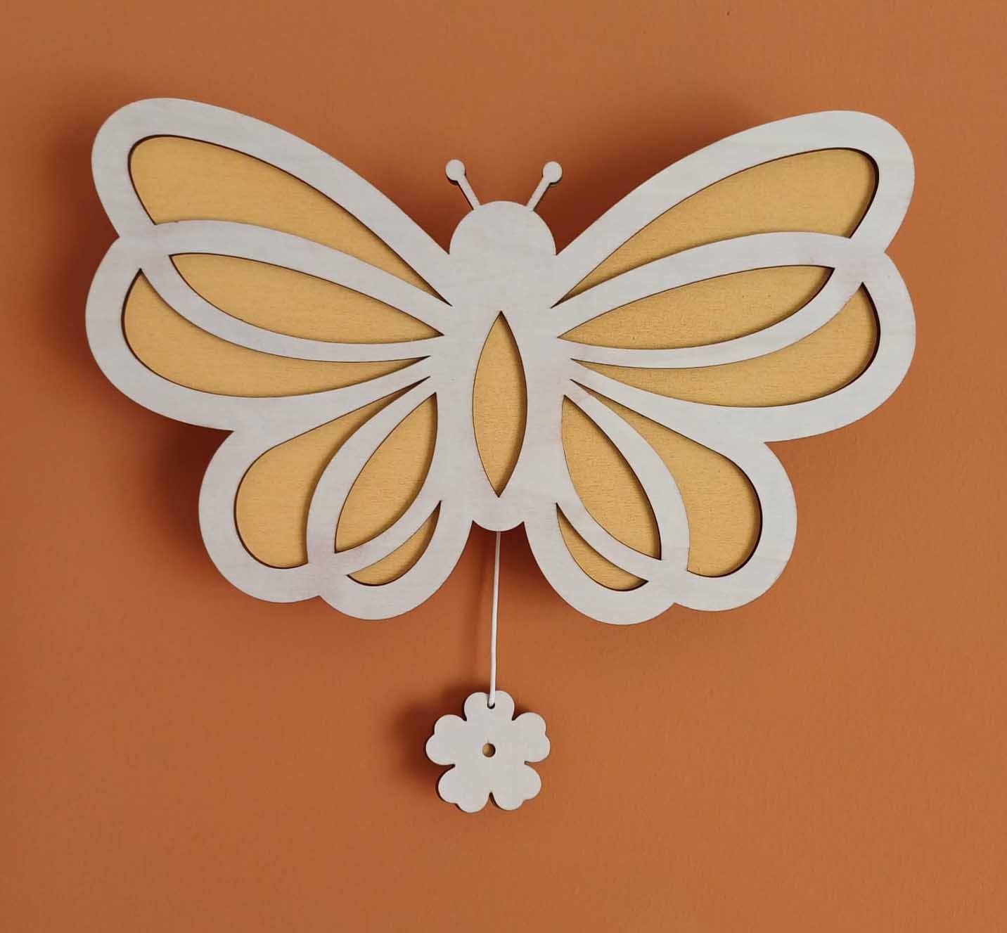 Wooden Musical Hanging Butterfly