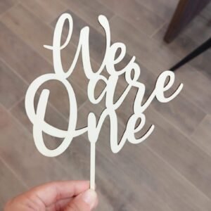 Wooden Cake Topper - We are one