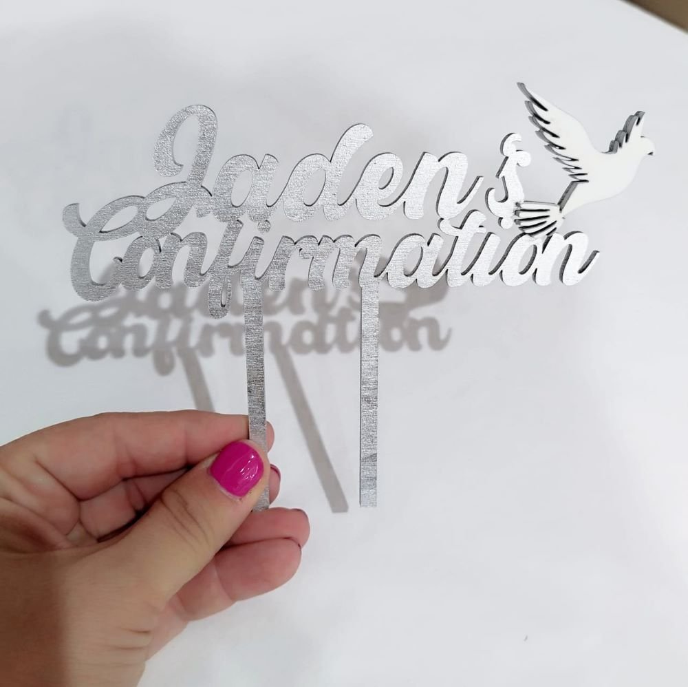 Wooden Cake Topper – Confirmation - Image 2