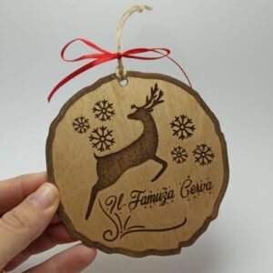 Personalised Wax Christmas Decoration - Hanging Bauble - Deer