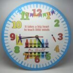 Personalised Printed Clock - Crayons Theme