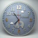 Personalised Hand Painted Clock - Elephant Theme