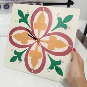 Love Malta Square Maltese Tiles Clock