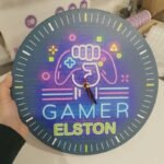 Personalized Wooden Clock - Gamer Theme