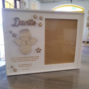 Baptism Large Frame in White