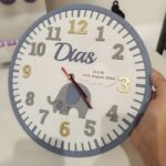 Personalised Hand Painted Clock - Elephant Theme - With D.O.B
