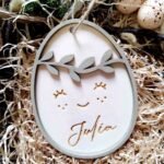 Wooden Personalised Easter Egg Face