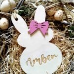 Wooden Personalised Easter Bunny (Girl)