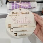 Baby Details Plaque - Hello World