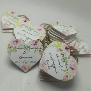Printed Name Keychains - Heart Shape - Holy Communion
