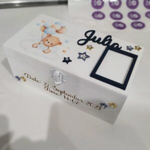 Keepsake Box - Teddy bear Theme with Baby info