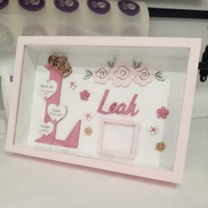 Baby Box Frame with Glass - Flowers Theme