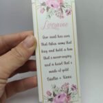White Souvenir Bookmark - Flower Theme
