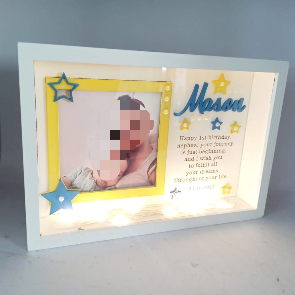 Baby Box Frame with Glass - Stars Theme