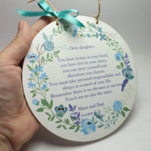 Printed Hanging Wooden Plaque - 15cm Diam