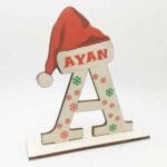 Free Standing Initial Letter with Santa's Hat