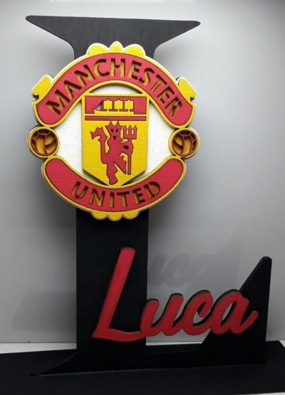 Wooden Name - Manchester United (Yellow)