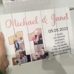 Hanging Wooden Plaque - Anniversary  - (3 sizes available)