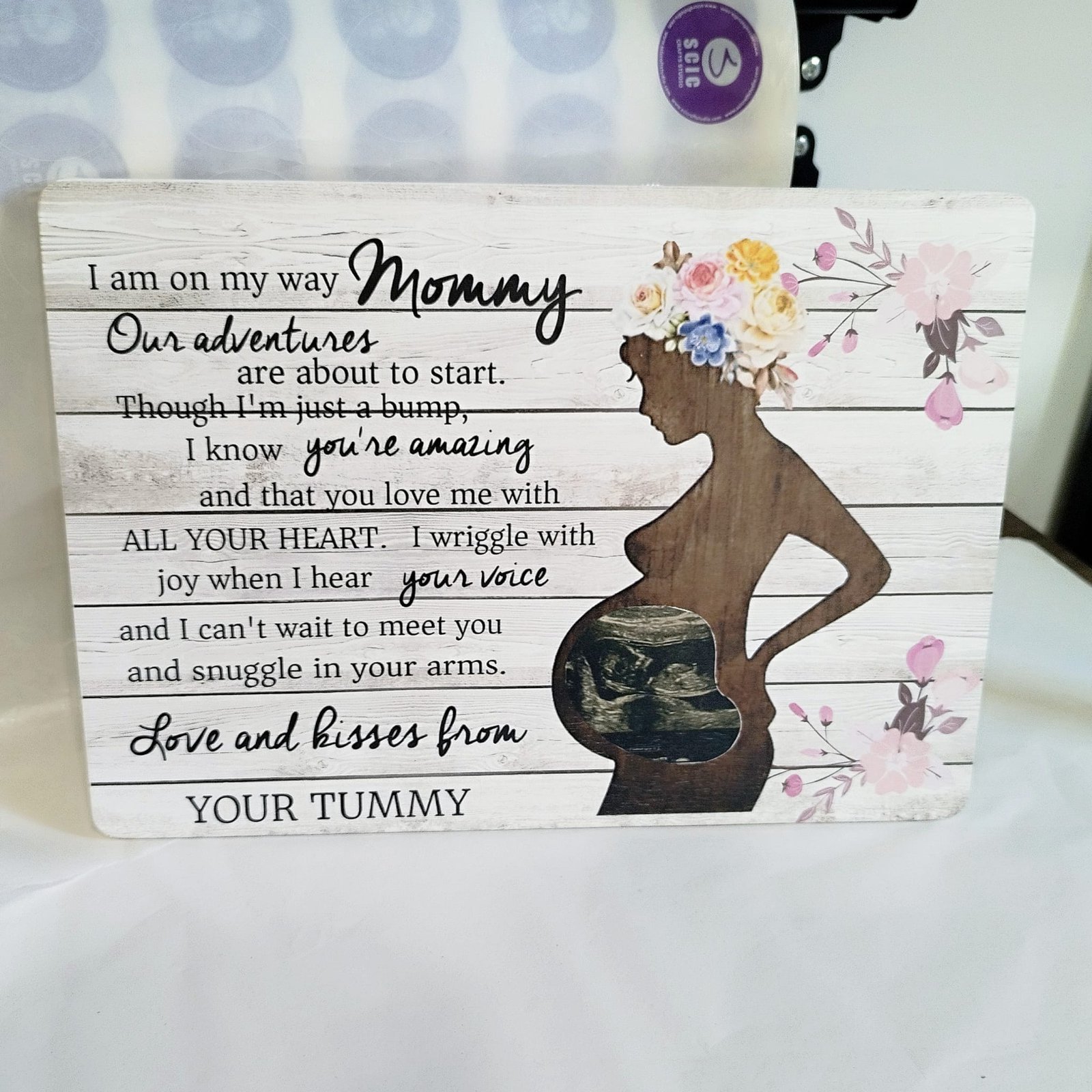 Hanging Wooden Plaque - Pregnancy - (3 sizes available)