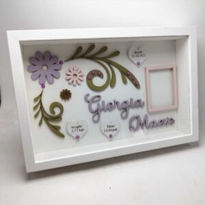 Baby Box Frame with Glass - Floral Theme
