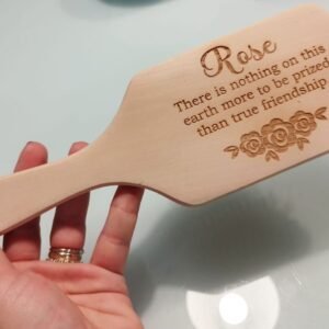 Printed Square Wooden Brush - Friendship - 25x8.5cm