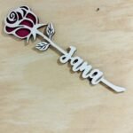 Rose with Name - 35cm x 8cm
