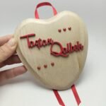 Hanging Wooden Panel Heart Shape - Taqtax Qalbek - 13x13cm