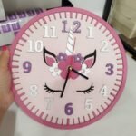 Personalised Hand Painted Clock - Unicorn  Theme