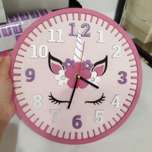 Personalised Hand Painted Clock - Unicorn  Theme