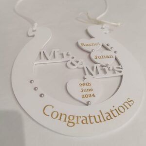 Wedding Lucky Charm - Horseshoe - White - 18x18cm