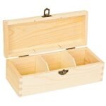 Wooden tea box 3-compartments