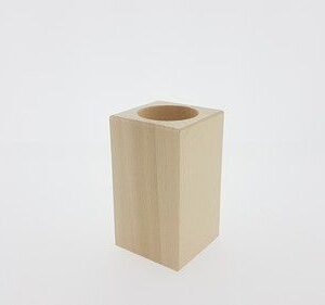 Wooden tea light holder square beechwood 5,7cmx5,7cmx10cm