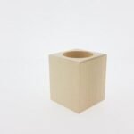 Wooden tea light holder square beechwood 5,7cmx5,7cmx7cm