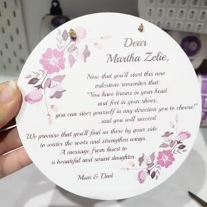 Printed Hanging Wooden Plaque - 15cm Diam