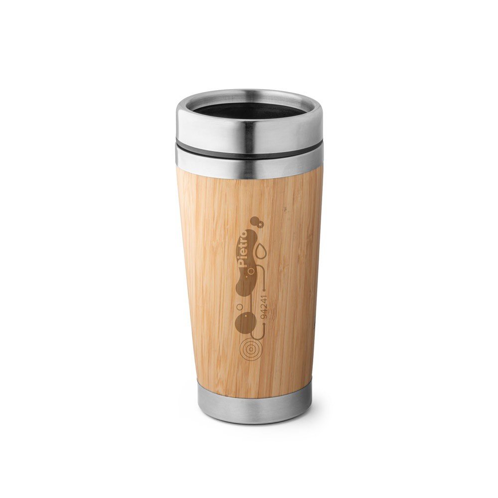 PIETRO. Bamboo and stainless steel travel cup 500 ml - Image 2