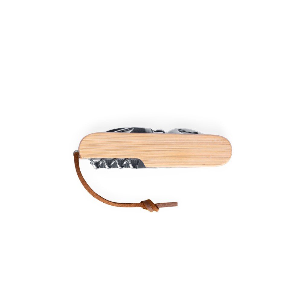 RYKER. Multifunctional bamboo and stainless steel pocket knife with PU handle - Image 6