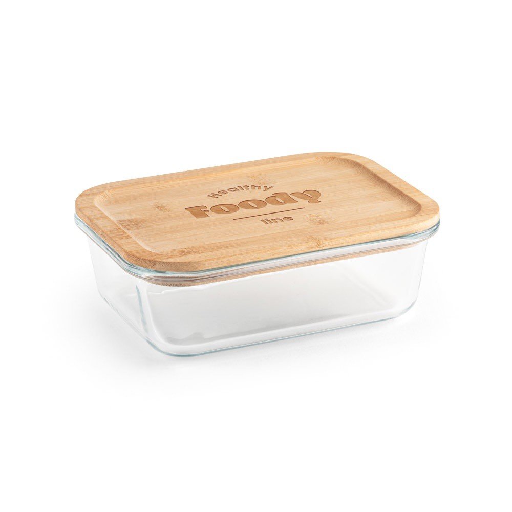 PORTOBELLO. Lunch Box. Hermetic box in borosilicate glass and bamboo lid 1000 mL - Image 4