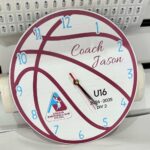 Wooden Clock - Basketball Theme