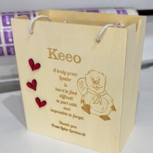 Thank You Wooden Bag with Hinge (Big) - 15.8cmx9cm x18cm