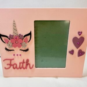 Wooden Frame 22x27x1cm - Unicorn Theme