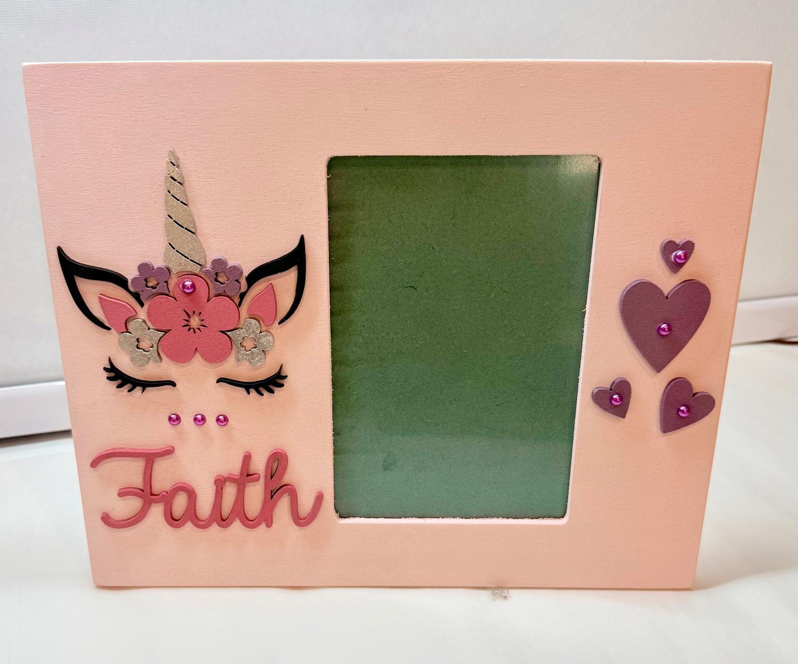 Wooden Frame 22x27x1cm - Unicorn Theme