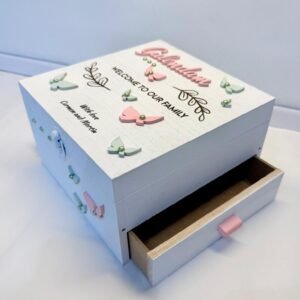 Wooden Box with Drawer 17x17x10cm